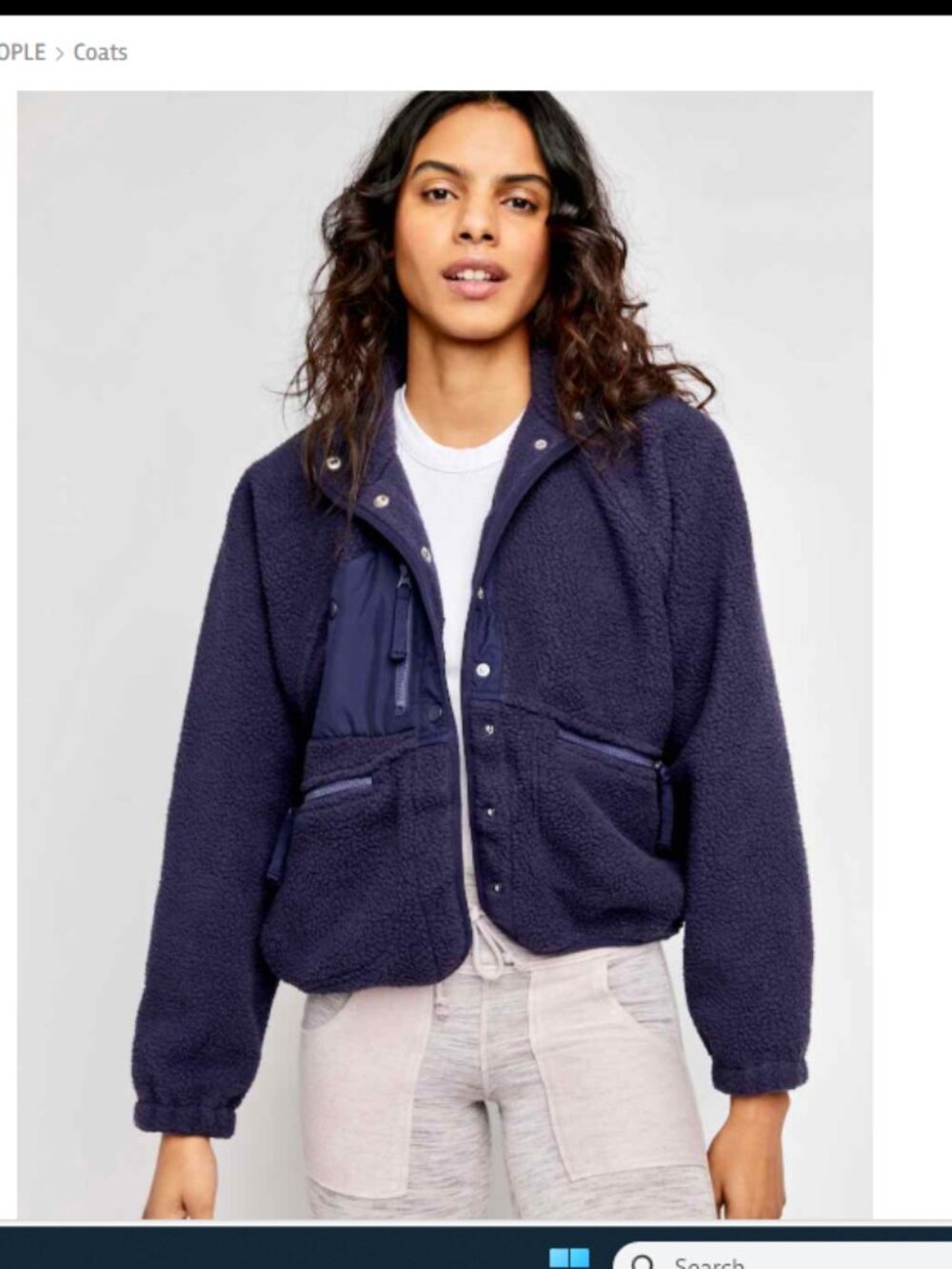 NWT Hit the Slopes Fleece Jacket Free People - Dark Midnight Navy